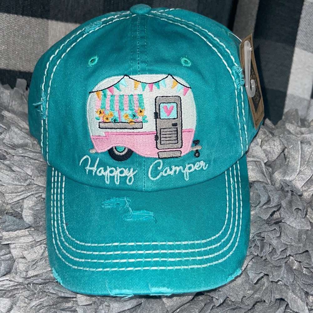 HAPPY CAMPER Washed Vintage Ballcap